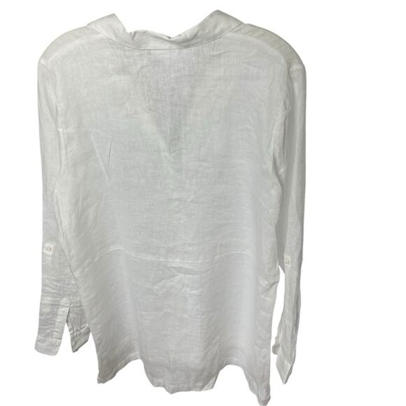 J. Jill Linen Blend LS Top Blouse Tunic, Weekend, coastal, Resort, Vacation M - Picture 3 of 6